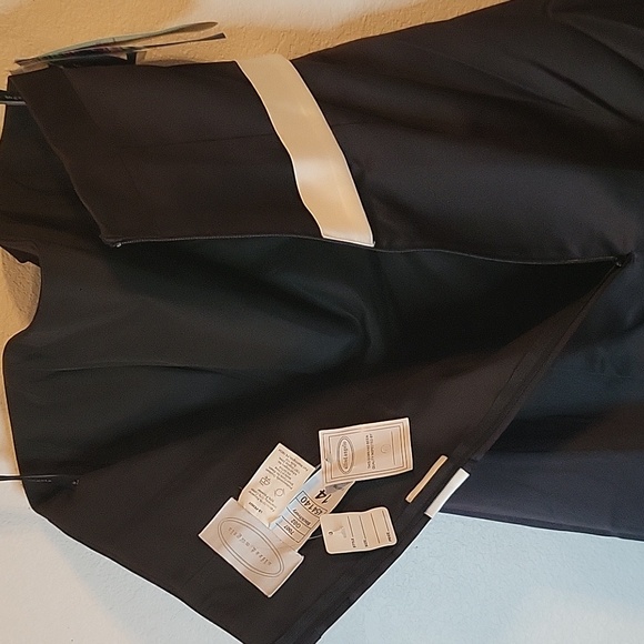 NWT Alfred Angelo B&W Black White Ivory Belt Bow Strapless Cocktail Dress Sz 14 - Picture 7 of 9